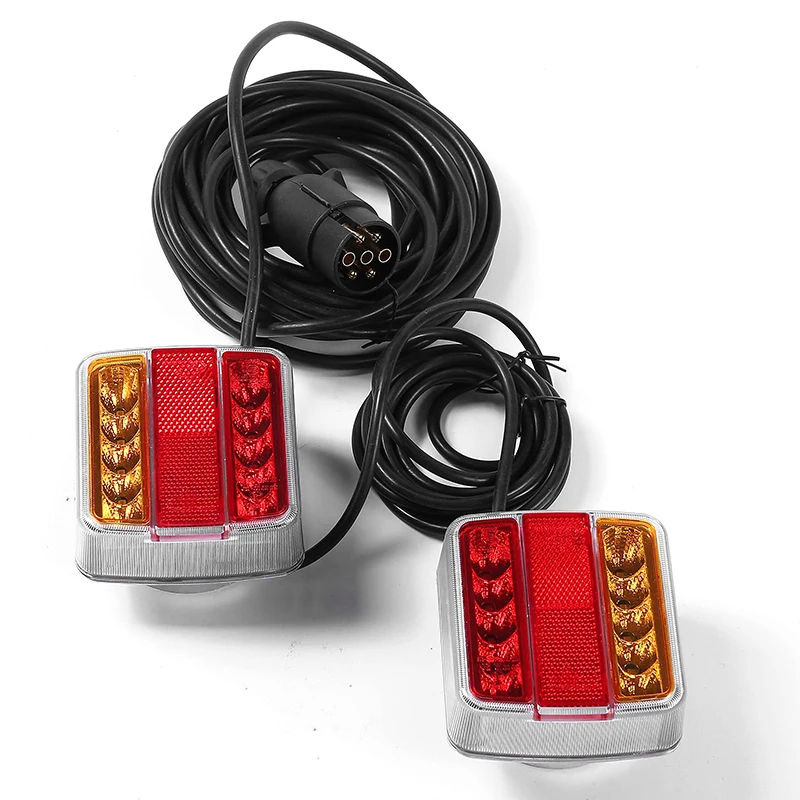 Magnetic LED Trailer Rear Lights Set 12 V Wired Brake Light Truck Trailer Lighting 7.5m Cable 7Pin Plug Trailers Caravans Truck