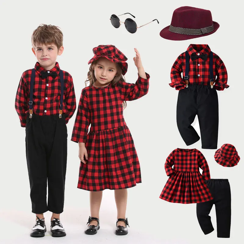 Toddler Baby Boy Christmas Outfit Brother and Sister Matching Clothes Gentleman Suits Wedding Birthday Twins Baby Clothes Set