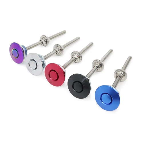 Kit de Clip de bloqueo de pasadores de capó de palanquilla de botón de estilo Universal de aluminio de 1,25 ""para BMW ect pines rápidos de coche