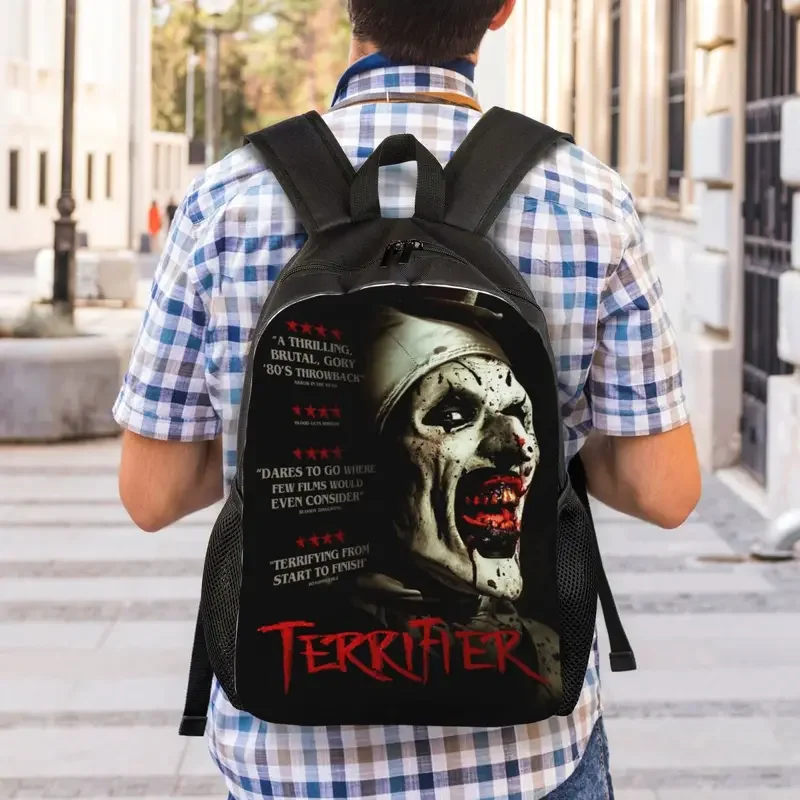 Mochila De Viaje de película de terror de Halloween para hombres y mujeres, bolsa de libros para computadora escolar, bolsas de día para estudiantes universitarios