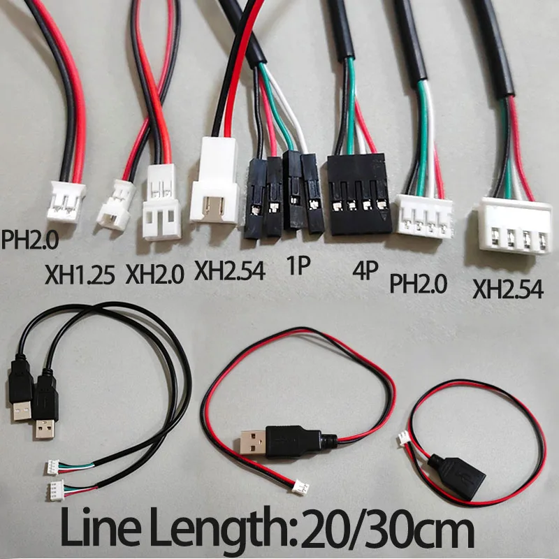 Adaptador Conector USB Macho-Fêmea 1PCS PH2.0 XH2.54 2P4P com Fio Terminal Cabo de Alimentação Extensão de Tomada USB Cabo para Tela Sensível ao Toque