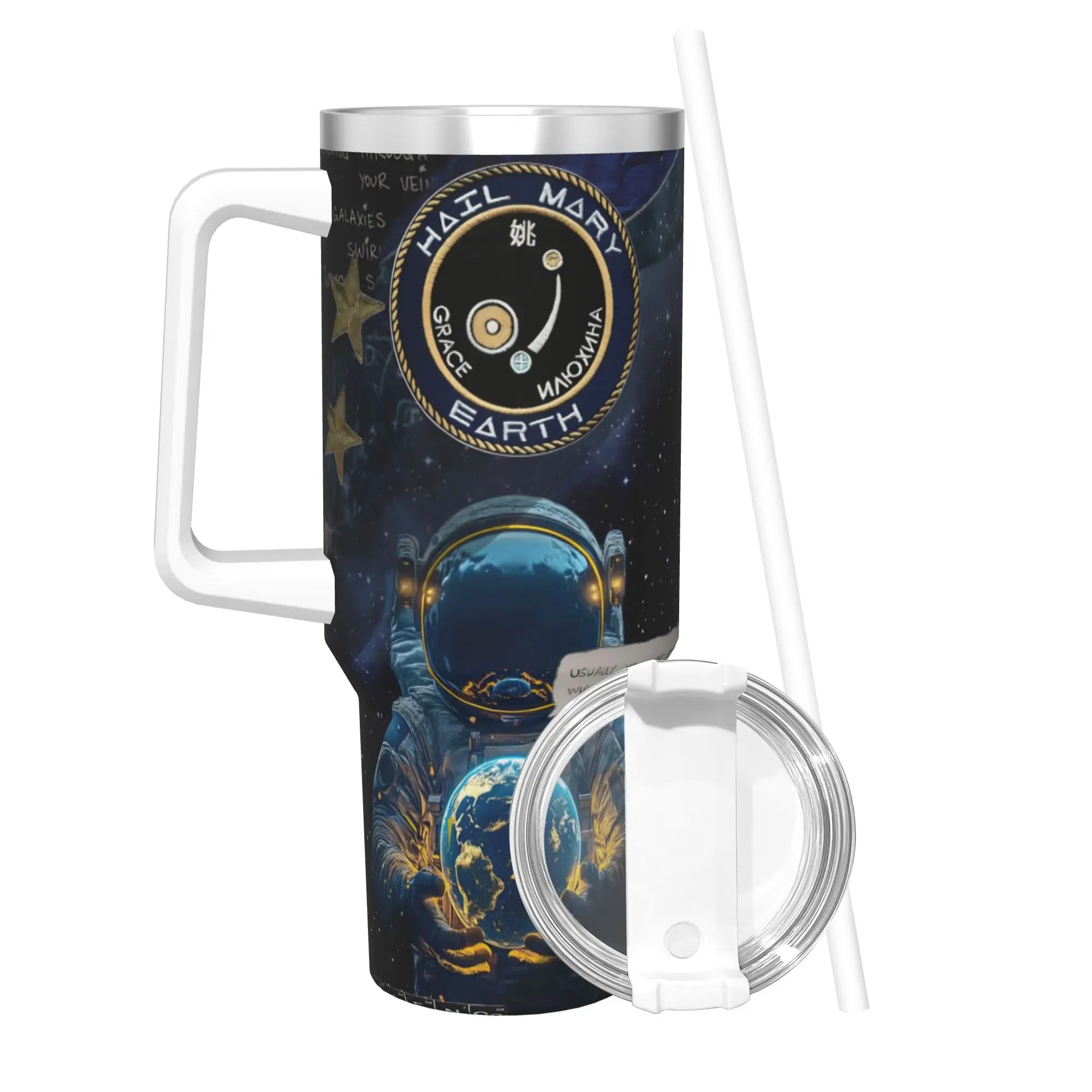 Project Hail Mary Movie 2026 Insulated Tumbler with Straws  Vacuum Thermal Mug Office Home Bottle Cup 40oz
