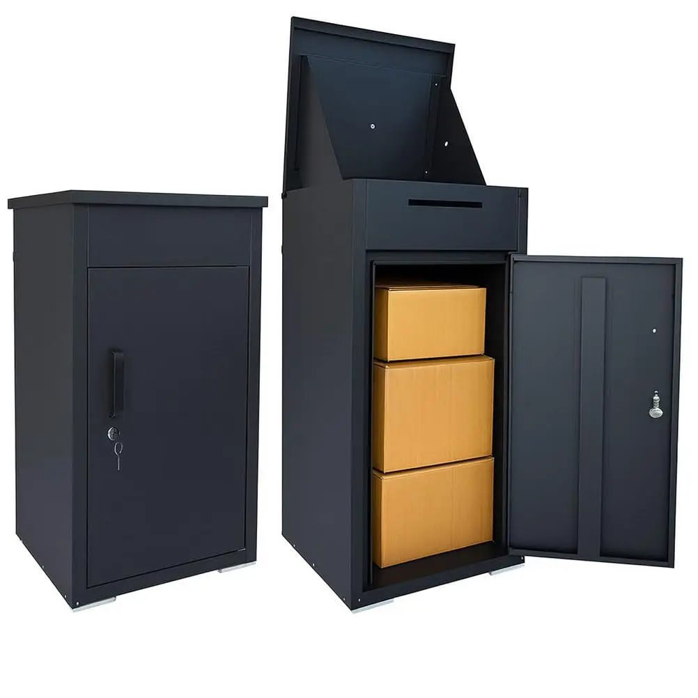 2-in-1 Package Delivery Box with Mailbox, Anti-Theft Parcel Drop Box for Outside, Weatherproof Lockable Porch Package
