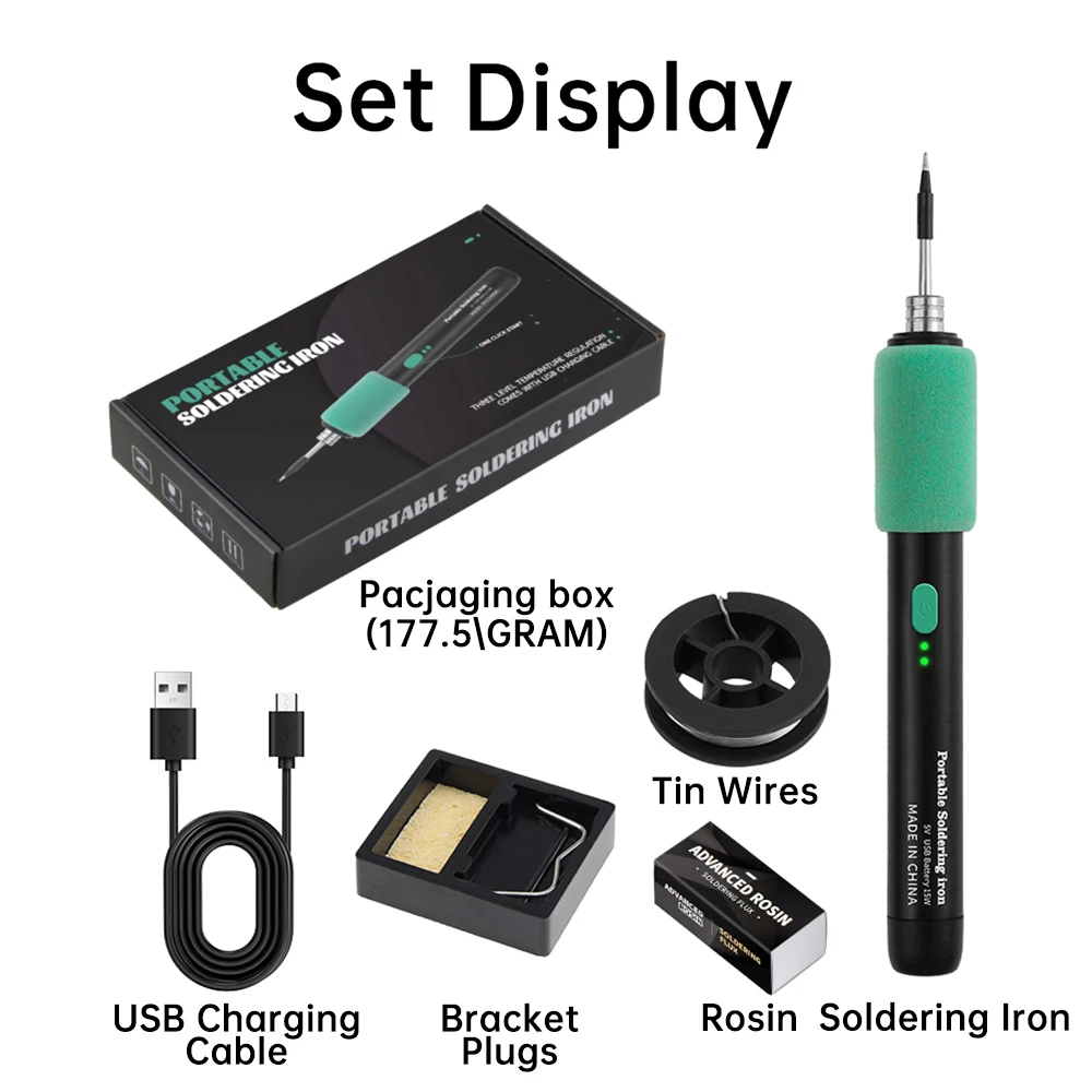 DC 5V USB Electric Soldering Iron 2A TYPE-C Interface Wireless Three-Level Temperature Control Mini Soldering Iron Repair Tools