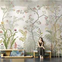custom papel de parede 3d American pastoral flower wallpapers for living room bedroom TV background 3D mural wall stickers decor