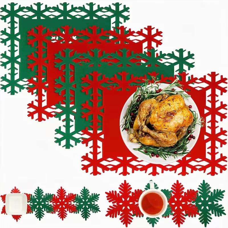 

Placemats Set Christmas Home Decorations 2025 Interior Party Dining Table Mat Set New Year Xmas Table Decoration & Accessories