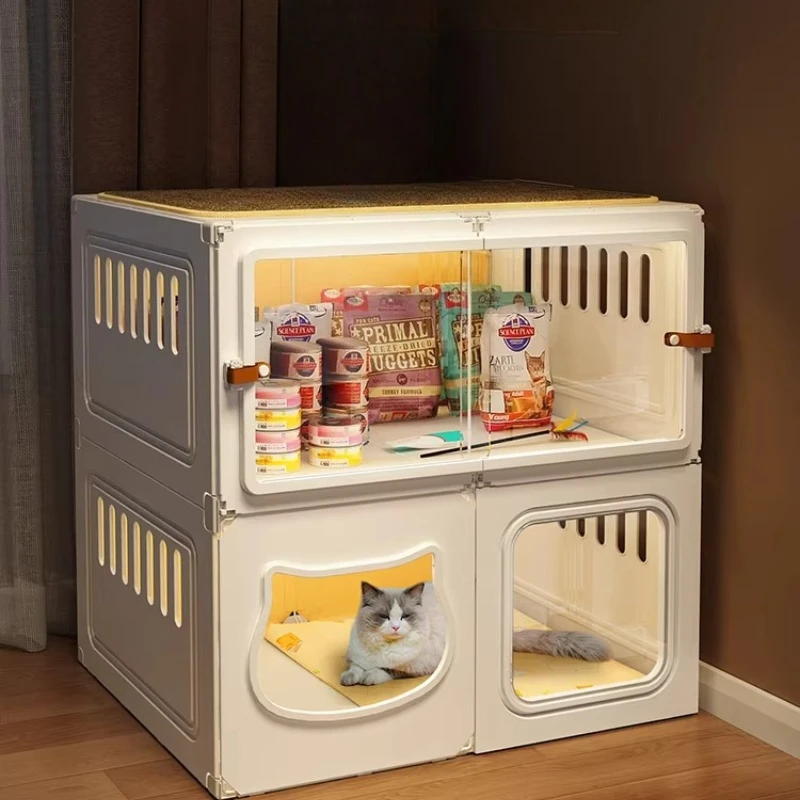 

Всесезонная лежанка для кошек с полузакрытой конструкцией, летний двухслойный домик для питомцев, современная прозрачная лежанка-капсула для сна, игровая площадка для кошек