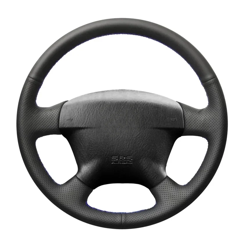 Black Artificial Leather Hand-stitched Car Steering Wheel Cover Case for Honda Civic 2000-2005 Civic Hybrid 2003 Stream 2001