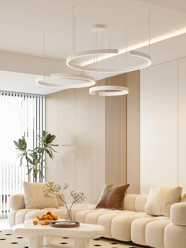 Nordic Modern Double Loop LED Pendant Lamp For Living Room Restaurant Cafe Hotel Long Dining Table