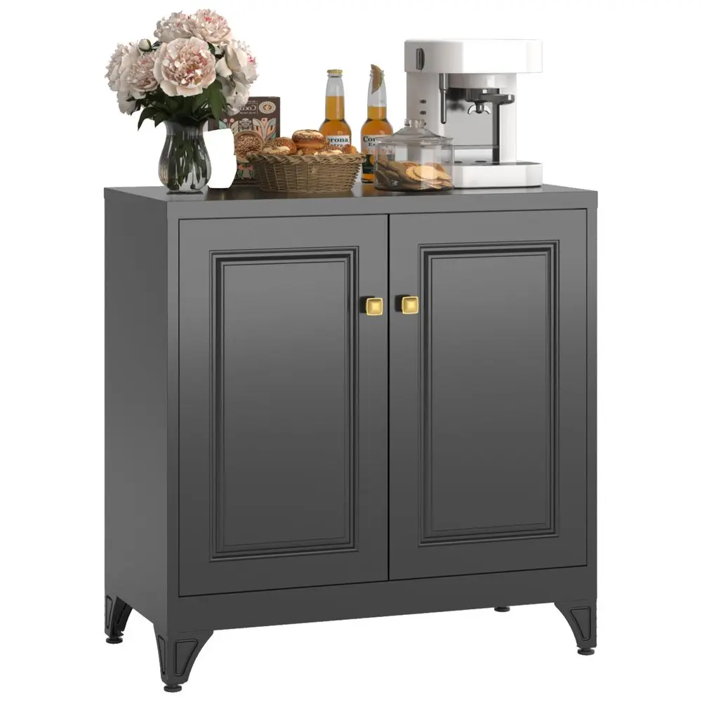 

Кофейный барный шкаф, кухонный шкаф для хранения, черный буфет с местом для хранения и регулируемой полкой, буфет-сервант для