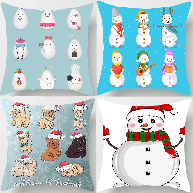 

Christmas Themed Pillowcases Car Accessories Office Santa Claus Living Room Sofa Home Pillowcases