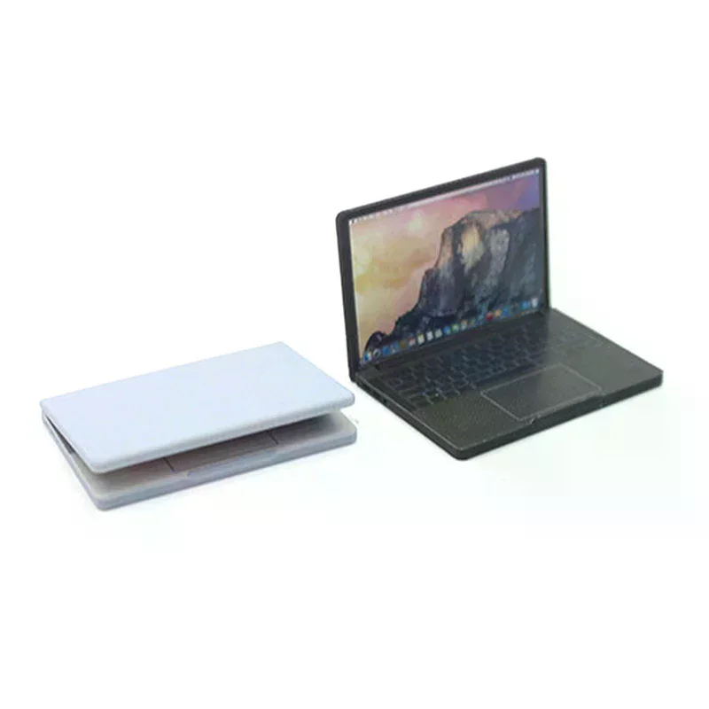 Cute Simulation 1:12 Mini Laptop Computer Dollhouse Miniature Alloy Crafts Dollhouse Decoration For Doll House DIY Accessories