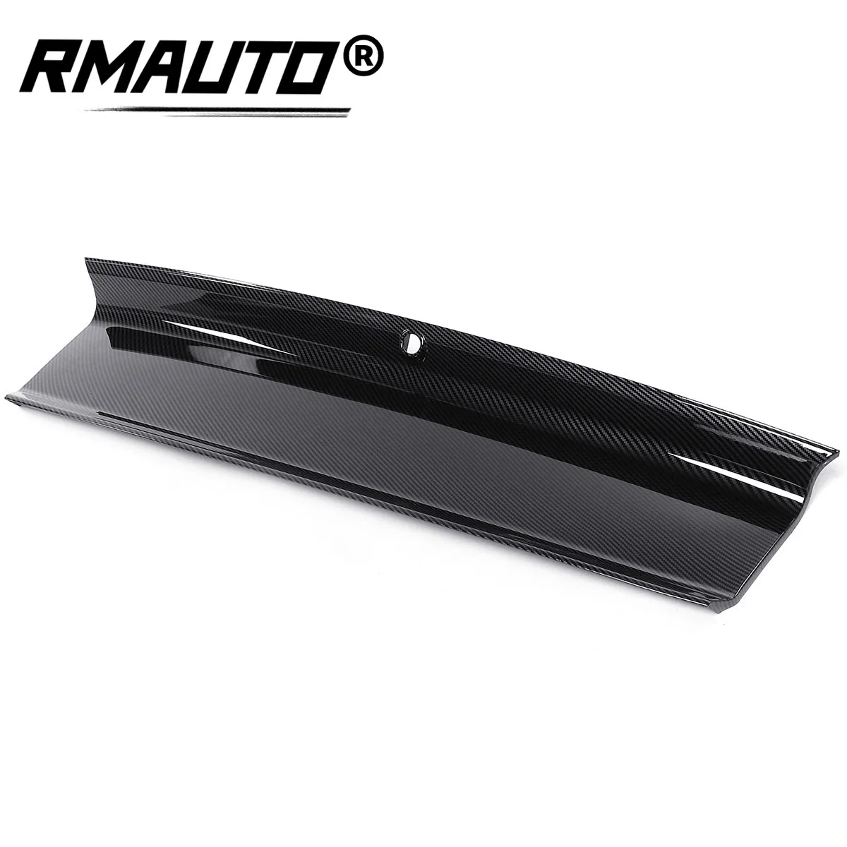 Carbon Fiber / Gloss Black ABS Rear Lid Trunk Decklid Panel Cover Kit For Ford For Mustang 2015-2019 Trunk Boot Lid Panel