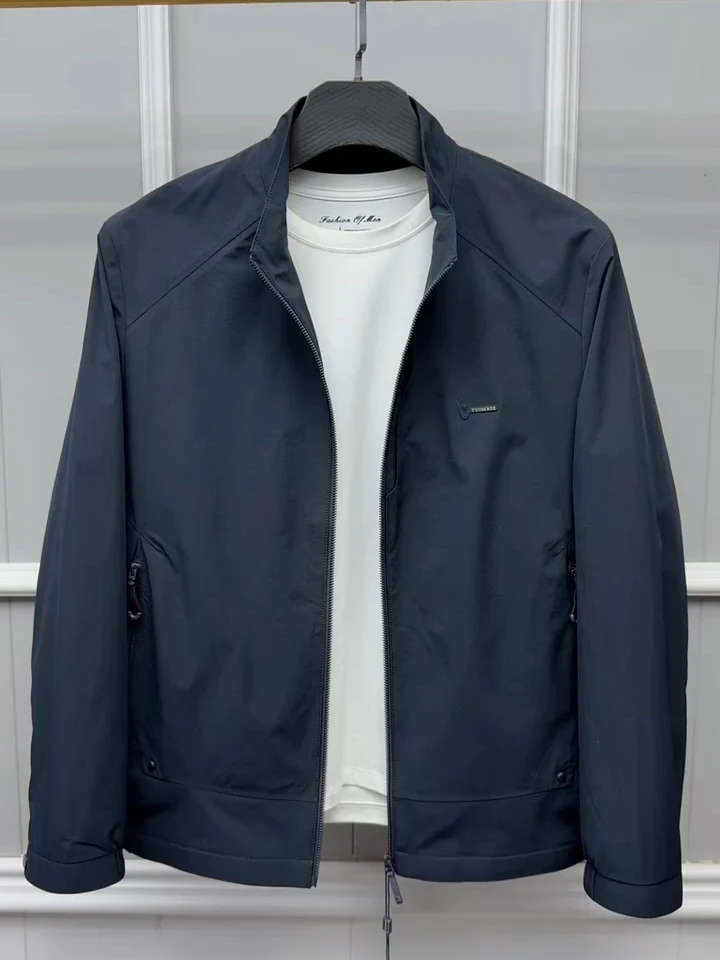 

New Men's Spring Autumn Stand Collar Jacket High Quality Cool Business Casual Fashionable Versatile Personalized Standard Fit