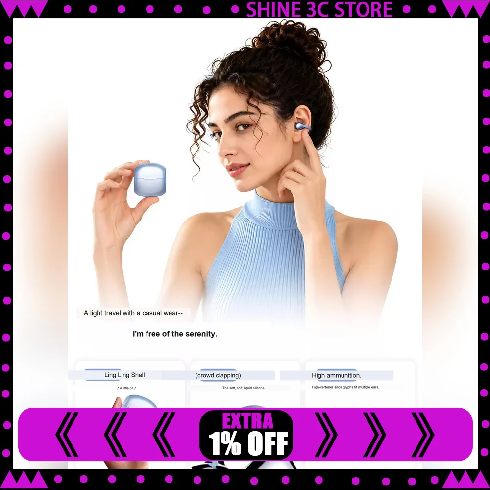 BOJ M05 Wireless Bluetooth Earphones with Clear Calls and Portable Charging Case For Gifts