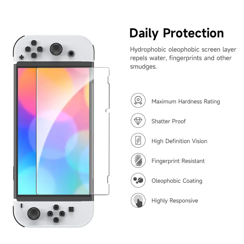 1 Pcs Love Flower Cherry Bear Case with 2 Tempered Glass Screen Protectors for Switch NS/Oled/Lite, Compatible with Switch Con