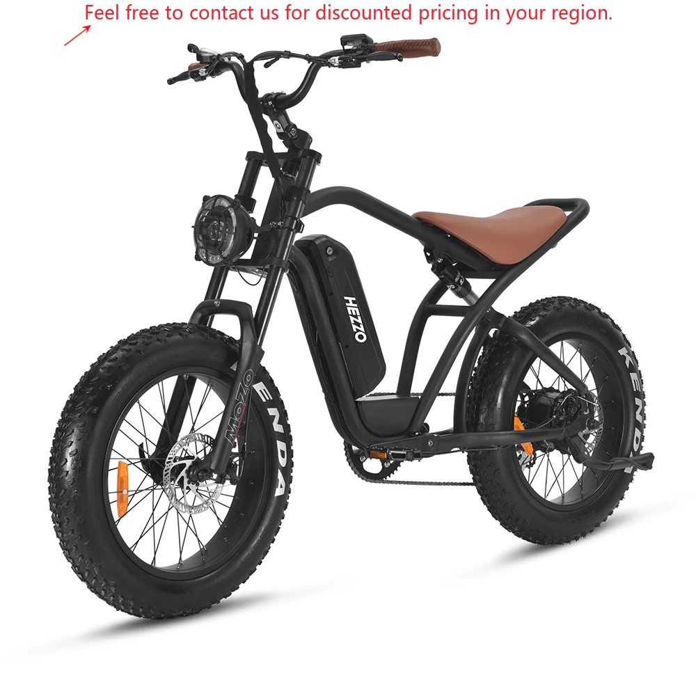 

HEZZO 48v 750w 13ah Long Range Lithium Battery Bafang Hub Motor Fast Speed Puncture Proof Tire Step Thru Electric City Bike