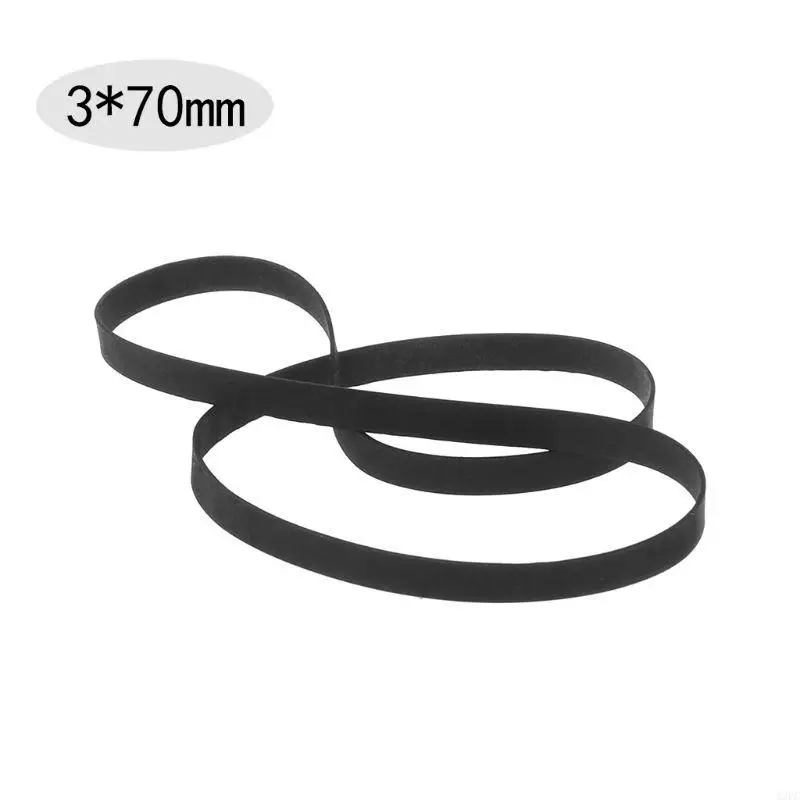 A3PC 45-120MM Replacement Turntable Belt Rubber Flat Belt for Record Player Walkman DVD CD-ROM Repeater 3mm Wide Belt