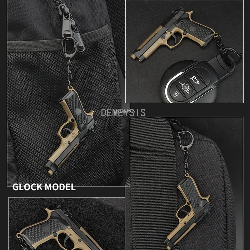 Mini tattica a forma di pistola portachiavi decorazioni staccabile G45 M92 1911 portachiavi portachiavi anello modello realistico tendenza giocattoli regalo
