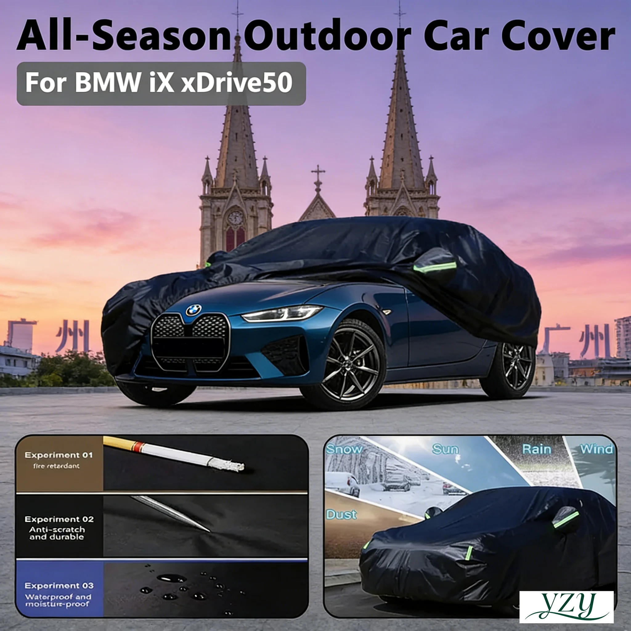 

Car Accessories for BMW iX xDrive50 Outdoor Protection Full Car Covers Snow Cover Sunshade Waterproof Dustproof Exterior