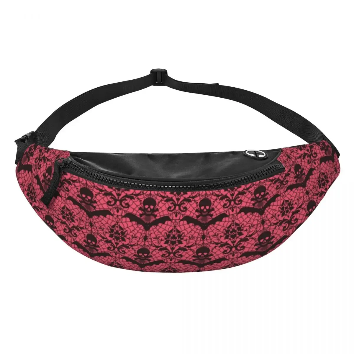 Casual Skull Gothic Occult Fanny Pack for Travel Hiking Women Men Halloween Skeleton Art Crossbody Waist Bag Phone Money Pouch