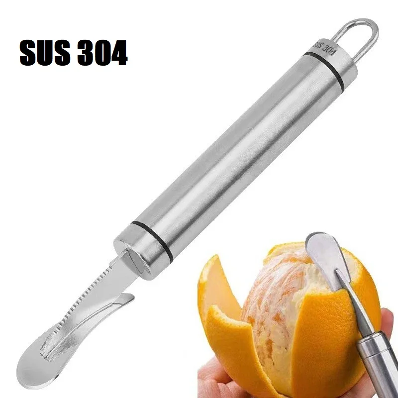 Rebanador de naranjas de acero inoxidable 304, herramienta peladora de frutas para cocina, hogar y jardín, 1/2 Uds.