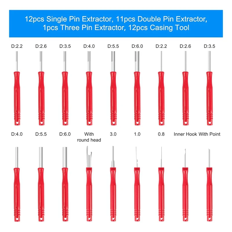 Terminal Removal Tool Kit 36 Pcs Depinning Tool Electrical Connector Pin Removal Tool Kit Pin Extractor Tool Set