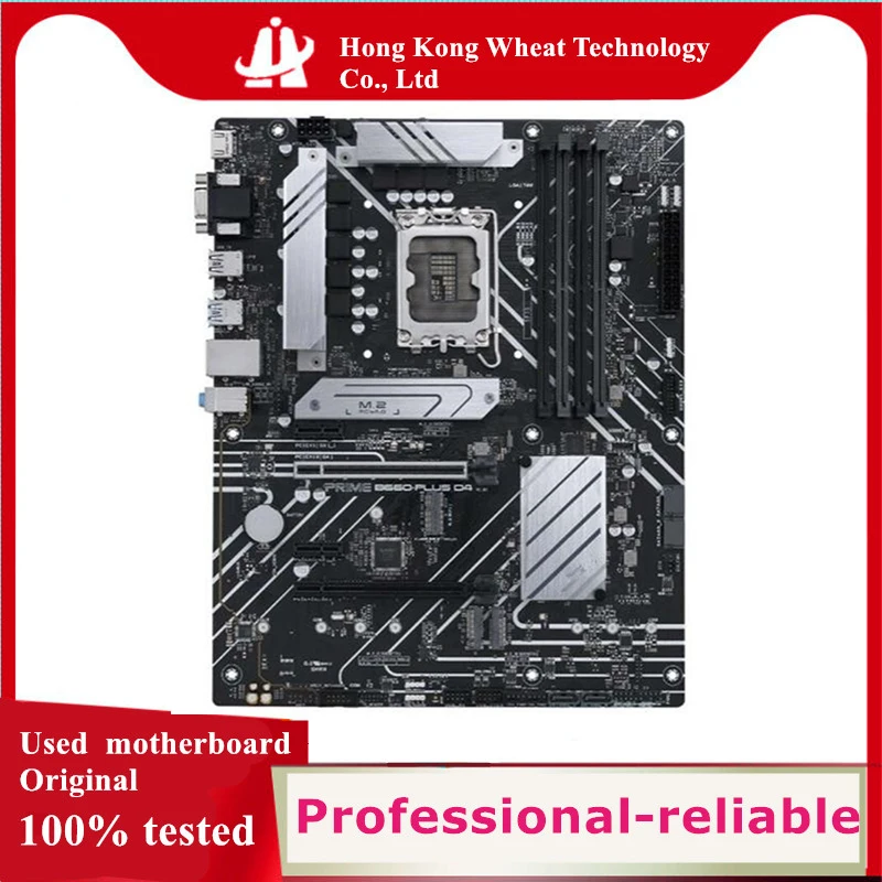 Para intel b660 prime B660-PLUS d4 placa-mãe usado original 1700 lga1700 ddr4 128gb m.2 sata3 desktop mainboard