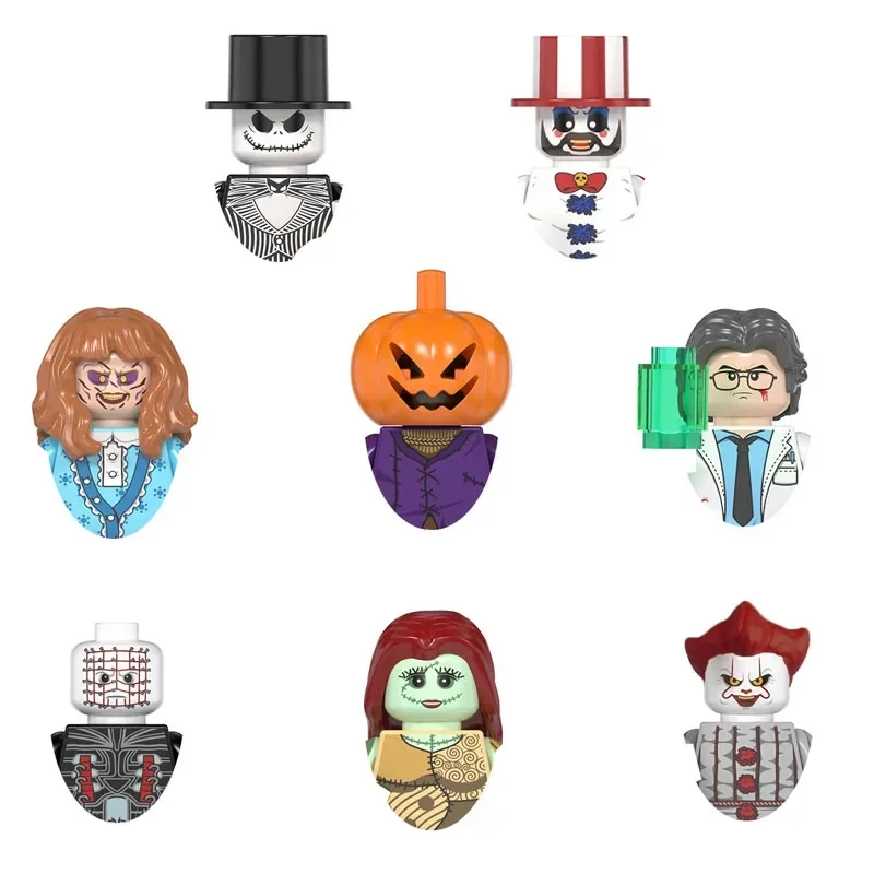 

WM6102 Jack Skellington Sally Pumpkin King Pennywise Hellraiser The Exorcist Building block boy birthday toy