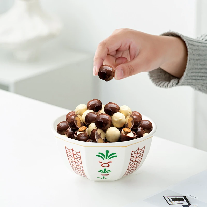 Middle East Hot Selling 6-inch Traditional Arabic Festival Chocolate Dessert Bowl Ceramic Microwave Oven Suitable