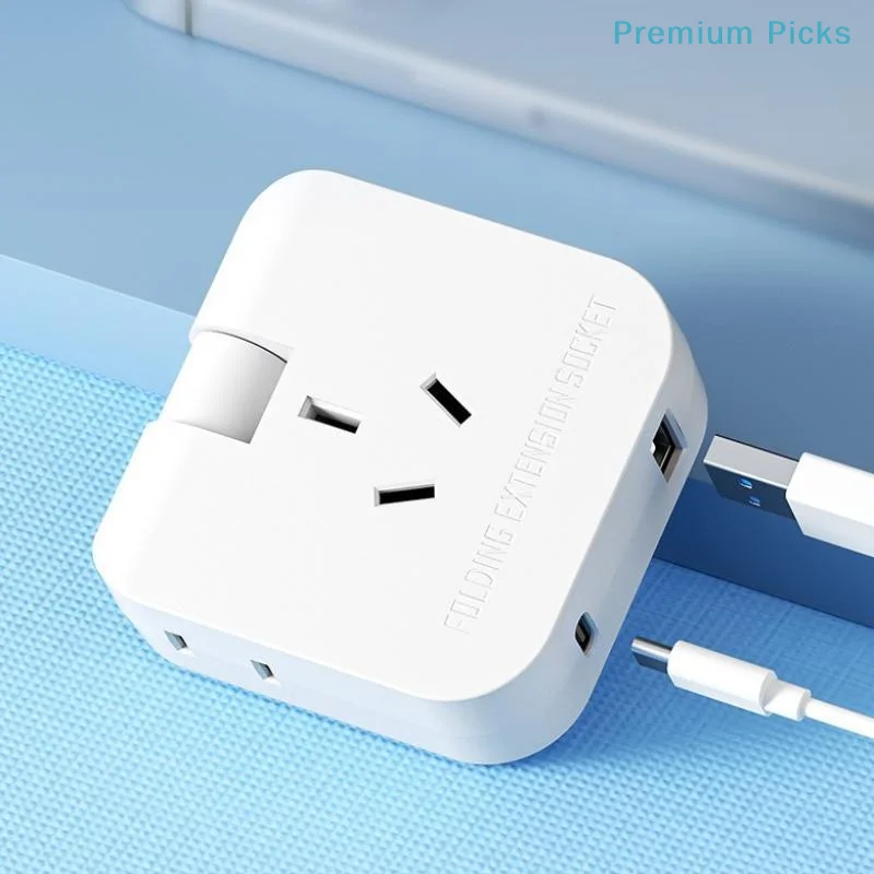 portable3-in-1 Foldable Travel Power Adapter Fast Charging US to EU KR Plug AC Outlet for Phone Laptop Charging