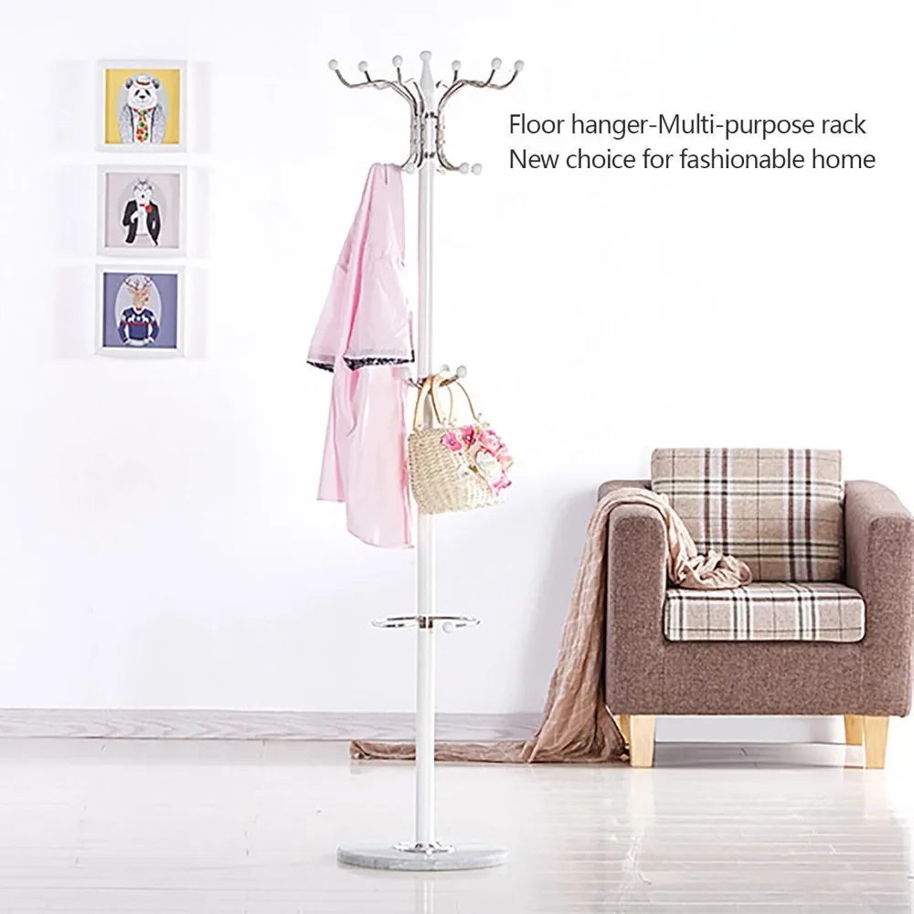 

Coat Rack Freestanding with Marble Base Entry-way Coat Racks Stand Metal Coat Hat Jacket Stand Tree Holder Hanger Rack