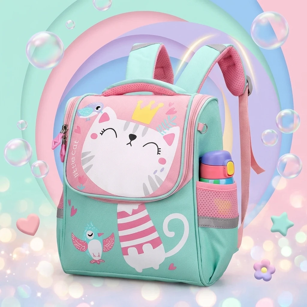 Premium Cartoon Animal Children S Schoolbag with Cute Cat Design High Quality Durable Waterproof Material Portable Comfortable