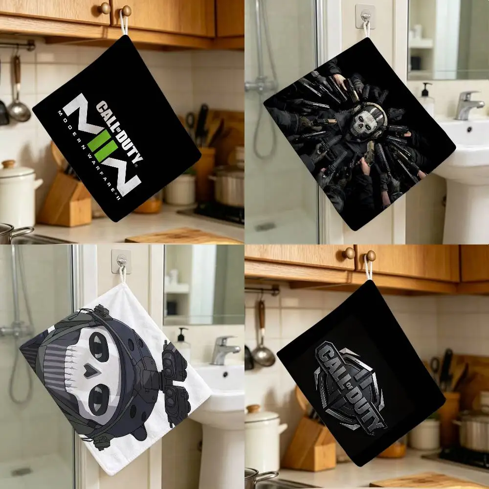 Calls Military Game-Of Duty Shooter Polyester Cotton Daily Towel Hanging Kitchen Hand Wiping Cloth Durable for Whole House Use