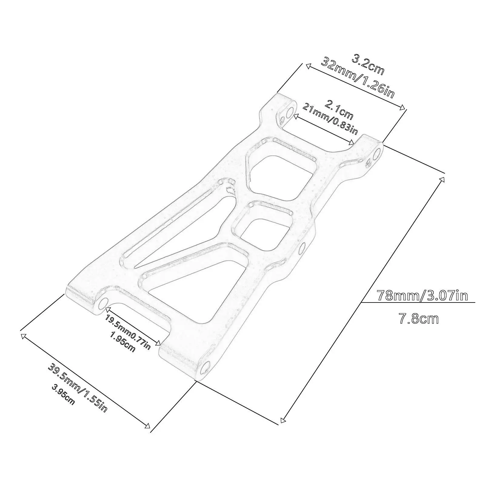 Juego de brazo inferior delantero de Metal 1/10, brazo oscilante delantero para modificación DIY de coche RC