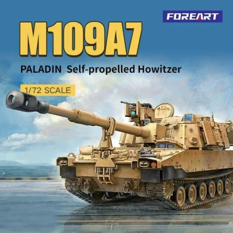 Hobbyboss FOREART 2002 Modelo de montagem 1/72 M19A07 para Paladin 155mm Kits de modelo de obus autopropulsado para modelo militar DIY