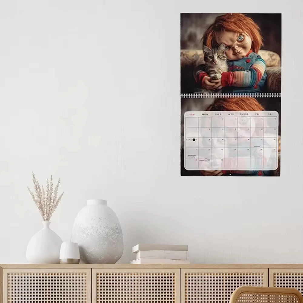 2026 Hangable Scary Cat Themed Calendar Features Animal Prints And A Horizontal Layout Perfect For Offices And Bedrooms