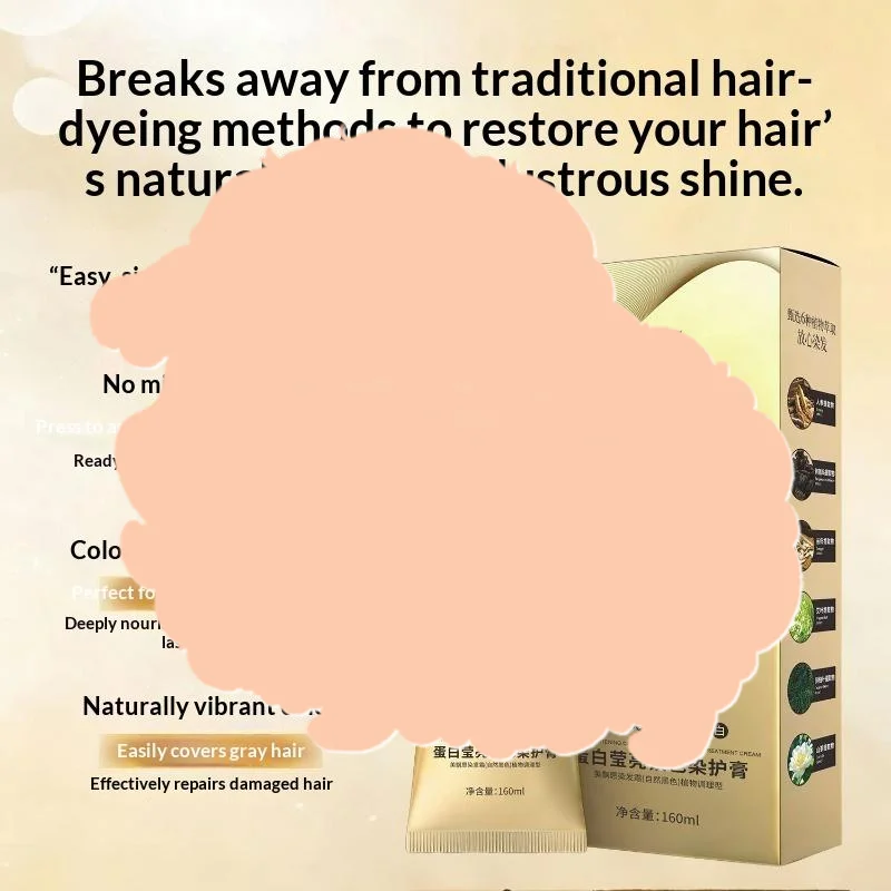 Black Brown Hair Dye Cream with Comb Long Lasting Gray Hair Coverage Natural Mild Plant Based Dye for At Home Hair Coloring