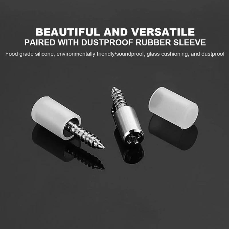 HOT! 100PCS Fixed Support Self-Tapping Cross-Screw, Wardrobe Cabinet Glass Partition Nails Cross, With Rubber Sleeve