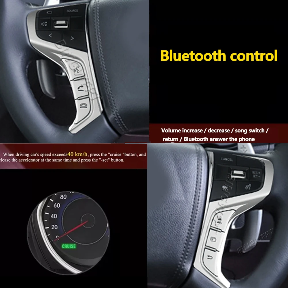 For Mitsubishi PAJERO SPORT 2015-2022 Delica L200 2016-2022 High Quality Bluetooth Phone Cruise Control Steering Wheel Switches