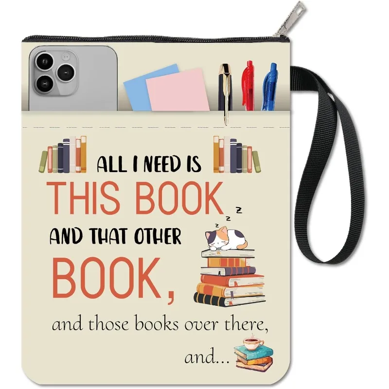1 Stück Buchhülle mit Wörtern, Buchmuster, weiße Buchhüllen für Taschenbücher, waschbarer Stoff für Buchliebhaber, Klassenkameradengeschenke