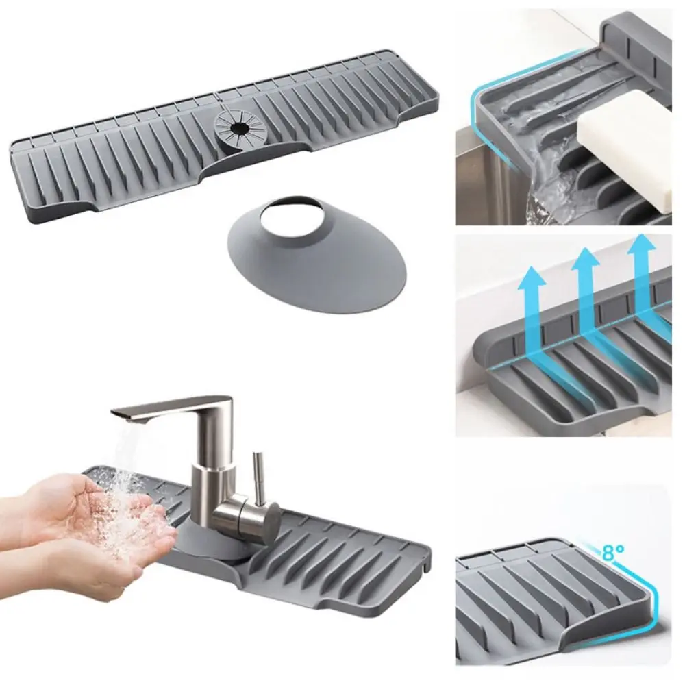 Soft Kitchen Sink Draining Pad Splash-Proof Anti-Slip Faucet Protectors Durable Spill-Proof Sink Splash Pad Countertop Use