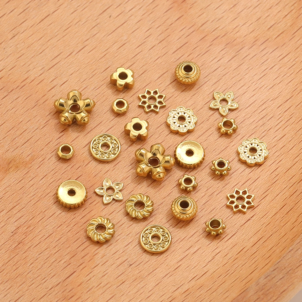 20 قطعة الفولاذ المقاوم للصدأ شقة مستديرة خزر عازل لسوار مجوهرات الذهب فضفاض الخرز Findings بها بنفسك النتائج مجوهرات الاكسسوارات اليدوية #4