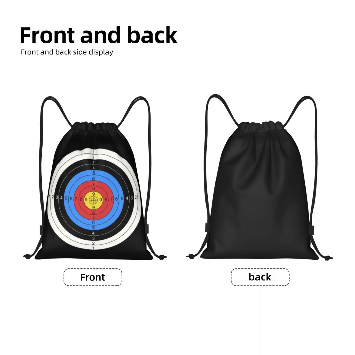 Archery And Gun Range Target Practice Graphic Drawstring Bags for Training Yoga Backpacks Archer Bow Sport Sports Gym Sackpack