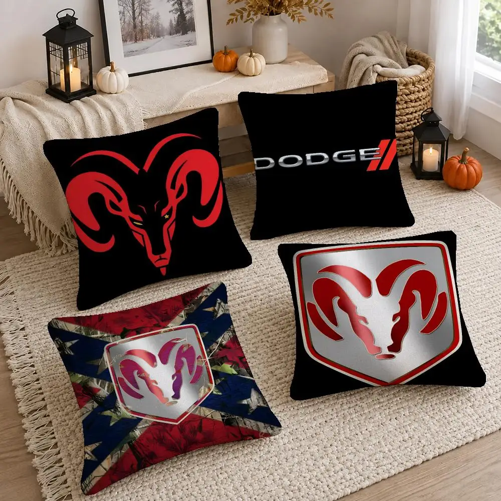 Bold Brand Dodge Cushion Cover Washable Short Plush Pillowcase, Wrinkle Resistant Cushion Cover for Bedroom Decor Gift