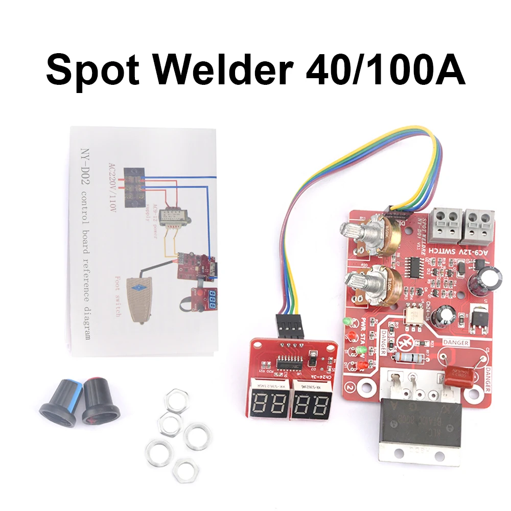 NY-D01 40A 100A Spot Welder Control Module Digital Display Spot Welding Time And Current Controller Panel Timing Digital Display