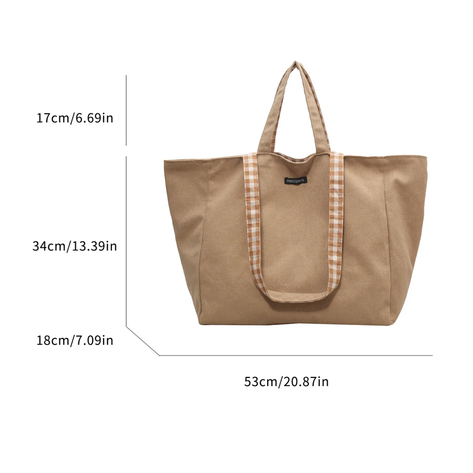 Two Side Available Design Canvas Women\'s Bag Large Eco Bag Korean Shoulder Shopper Bag Foldable Messenger Bag Y2K Handbag Travel