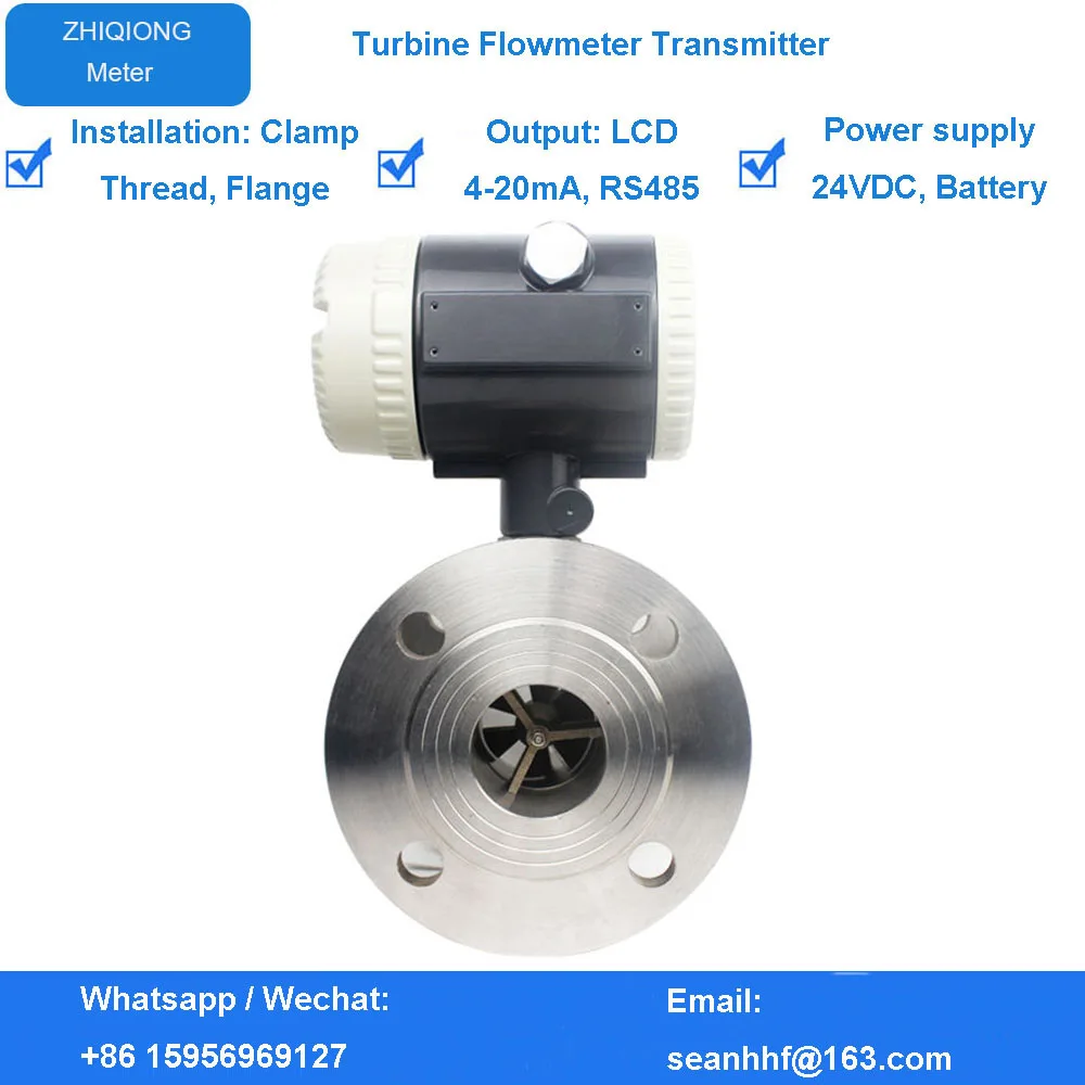 Precyzyjny płynny przepływomierz turbinowy ze stali nierdzewnej cyfrowy olej roślinny etanol przepływomierz 4-20ma przepływomierz turbinowy cena