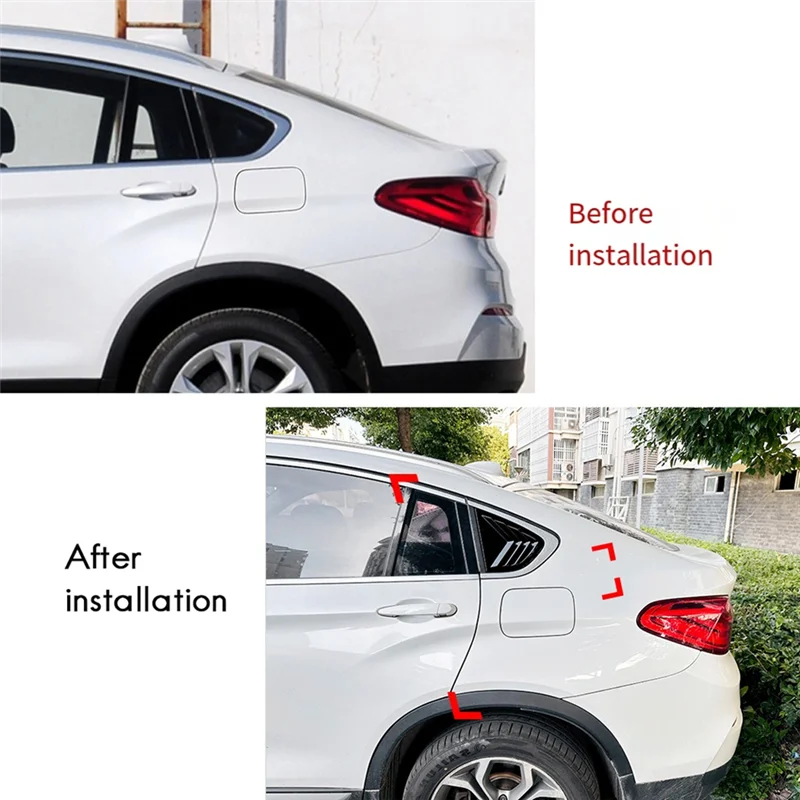 

BB-Car Rear Window Louvers Shutters Blinds Cover Trim For BMW X4 F26 2014-2018 Car Trim Accessories