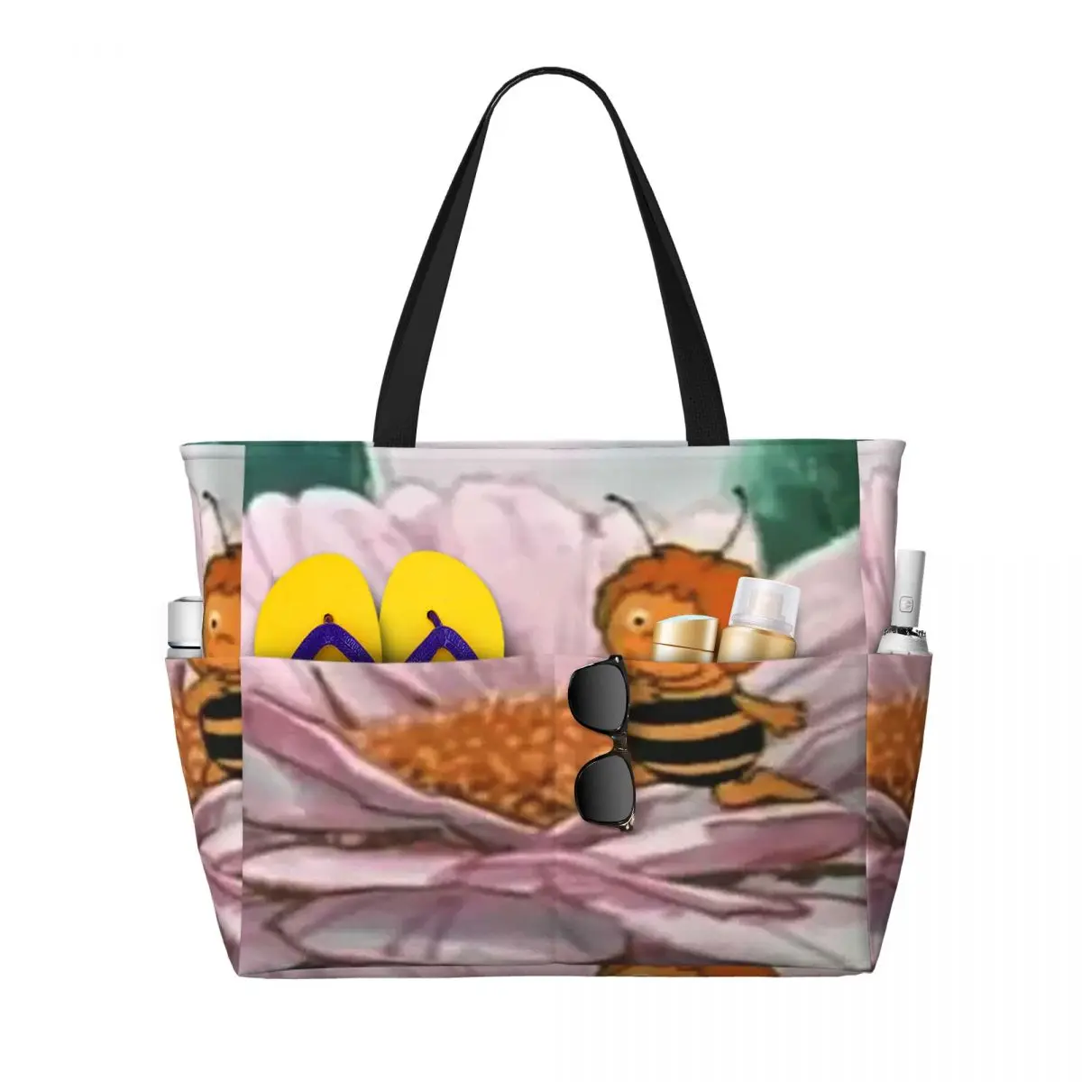 Maya The Bee Beach Tote Bag Sport Gym Yoga Duffle Large Tote Bag Women Travel Bag Fitness bag
